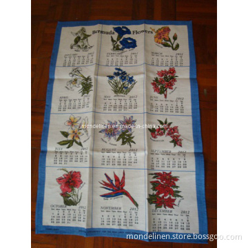 100% Linen Fabric Wall Calendar (LC--001)